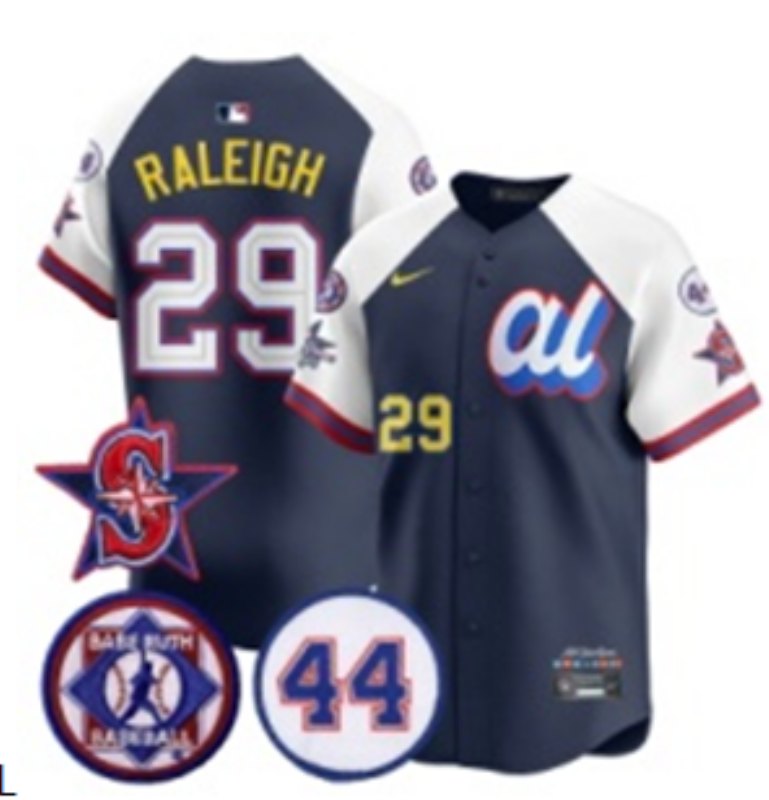 Men Seattle Mariners 29 Raleigh Blue MLB All star Nike 2025 Jersey style 0087